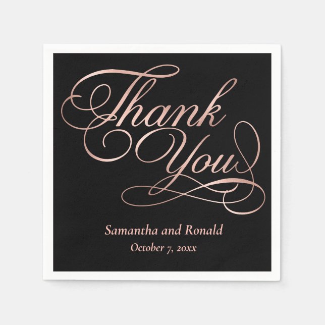 Svarta och Ro Guld-Tack, Bröllop Pappersservett (Framsidan)