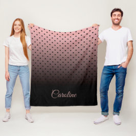 Svarta och Ro-punkter Mönster Fleecefilt