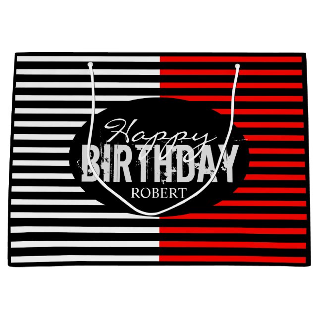 Svarta och röda Grattis på födelsedagen (Framsidan)