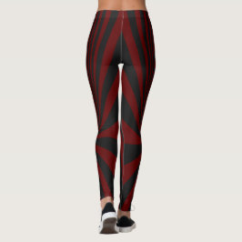 Svarta och röda virvlande Leggings