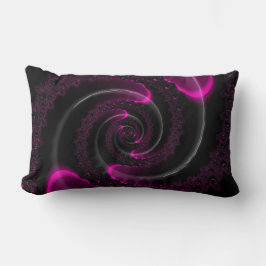 Svarta och Rosa Neon Fractal Spiral Lumbarkudde