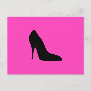 Svarta och rosa pumps vykort