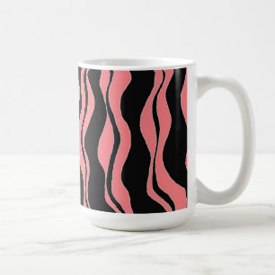 Svarta och rosa zebraränder kaffemugg