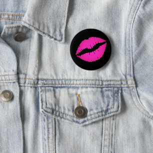 Svarta och Shock rosa Ombre Lipstick Kiss Knapp