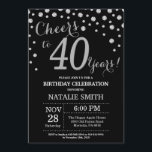 Svarta och Silver 40:e födelsedagsdiamantinbjudan Inbjudningar<br><div class="desc">Inbjudan till 30års födelsedag med Black and Silver Glitter Diamond Background. Konfetti Silver. Vuxen födelsedag. Manliga Manar eller Kvinnor födelsedag.
Om du vill göra ytterligare anpassningar klickar du på knappen Anpassa och användor verktygen som är utformat för att ändra mallen.</div>