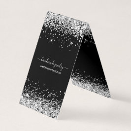 Svarta och silver glitter halsbandsvisningskort kort