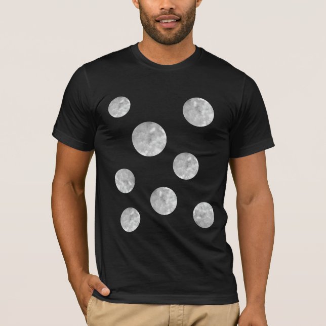 Svarta och Silver Manar-Shirt T Shirt (Framsida)