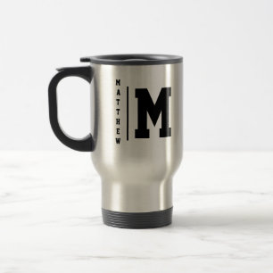 Svarta och Silver Monogrammed Resemugg