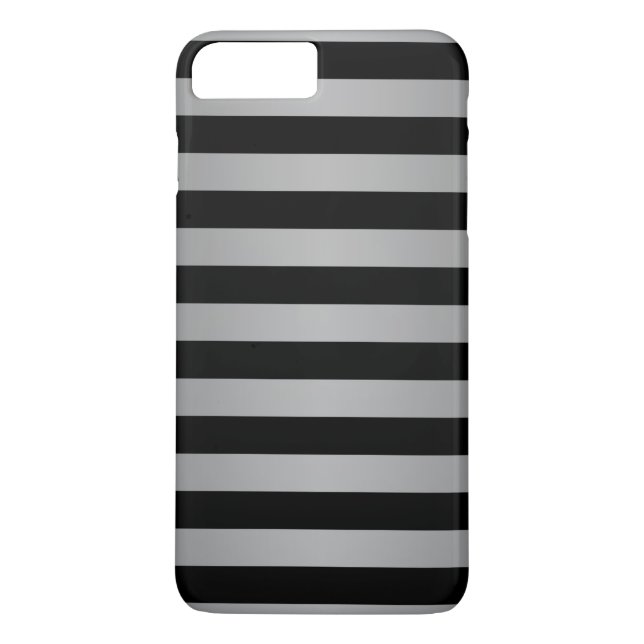 Svarta och silvergråa randiga mönster Case-Mate iPhone skal (Baksida)