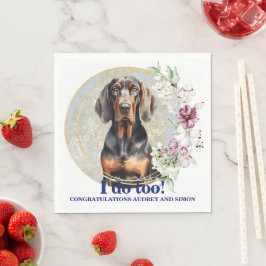Svarta och Tan Coonhound Bröllops Servetter Med Hu