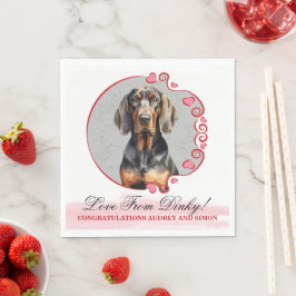Svarta och Tan Coonhound servetter med hund foto