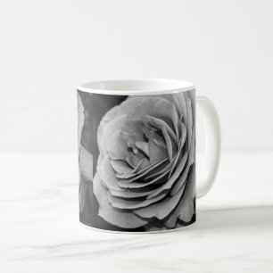 Svarta och Vit ros-kaffe Mugg