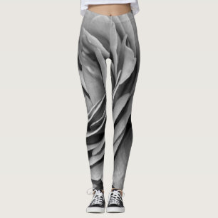 Svarta och Vit ros Leggings
