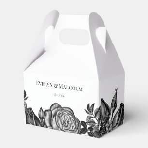 Svarta och Vit ros minimalistiska Bröllop Presentaskar