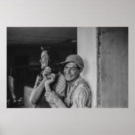 Svarta och vita 1968 Europeiska Porträtt i Young Poster