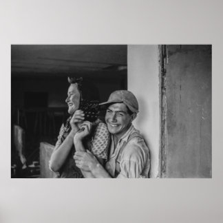 Svarta och vita 1968 Europeiska Porträtt i Young Poster