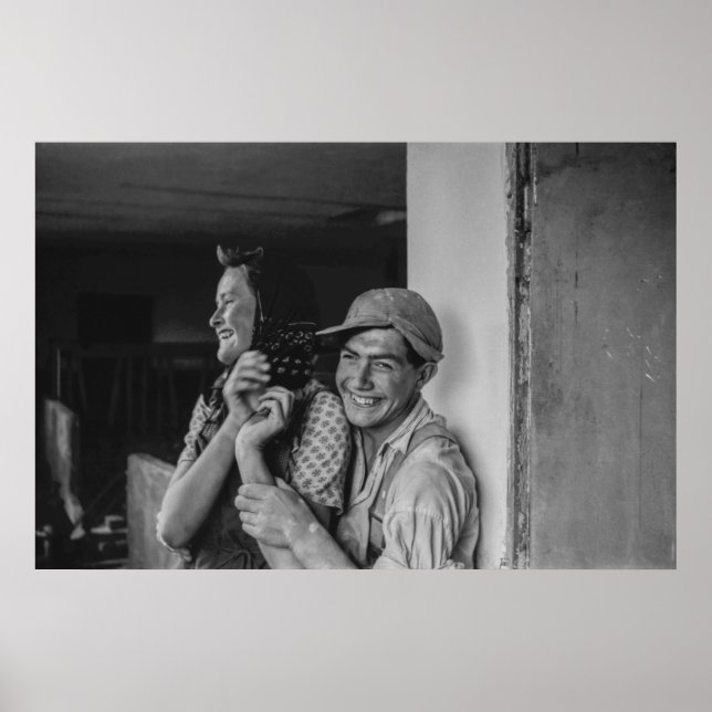 Svarta och vita 1968 Europeiska Porträtt i Young Poster (Framsidan)