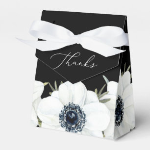Svarta och vita akvarellblommor presentaskar