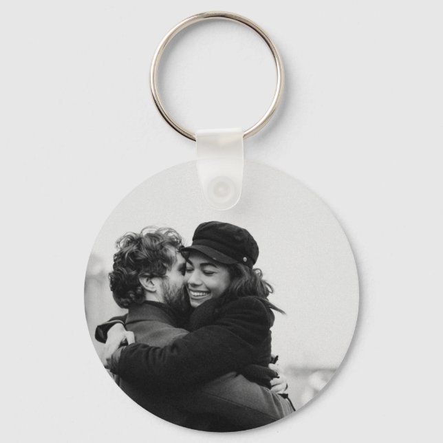 Svarta och vita Alla hjärtans dag Nyckelring (Framsida)