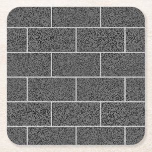 Svarta och vita betongbrickor Mönster Underlägg Papper Kvadrat