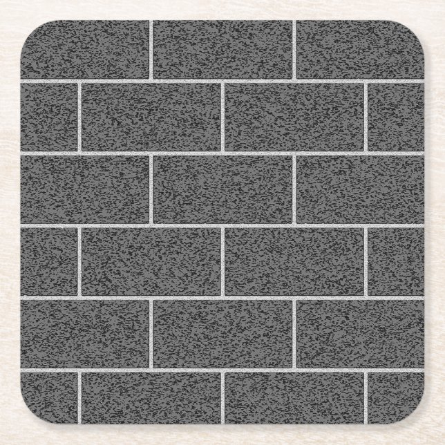 Svarta och vita betongbrickor Mönster Underlägg Papper Kvadrat (Framsidan)