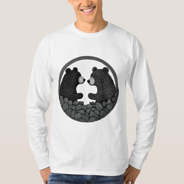 Svarta och vita björnar t shirt (Framsida)
