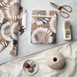 Svarta och vita bläck-Daisyn Kraft Papper konstnär Presentpapper<br><div class="desc">enkel och vacker vit bläck-daisy med struktur bakgrundslagring i</div>