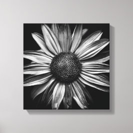 Svarta och vita blommor 18 canvastryck