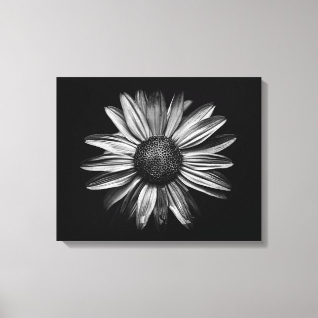 Svarta och vita blommor 18 canvastryck (Framsida)