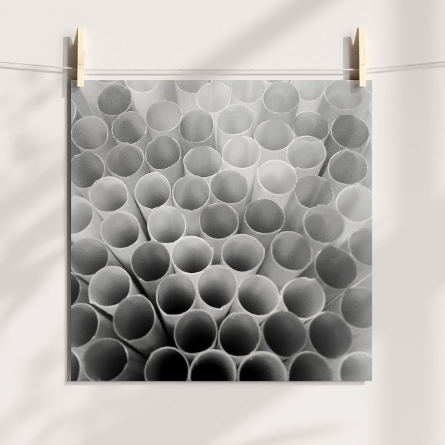 Svarta och vita böjbara sugrör poster (Black and White Bendy Straws Poster)