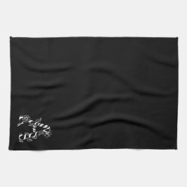 Svarta och vita Brev ’A’ med Väntblommor Kökshandduk