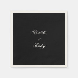 Svarta och vita Bröllop Pappersservett