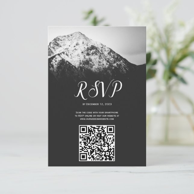 Svarta och vita bröllop under bergen OSA kort (Stående Fram)