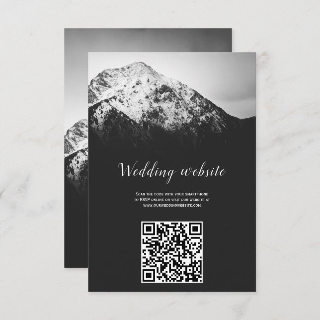 Svarta och vita bröllop under bergen tilläggskort (Fram/baksida)