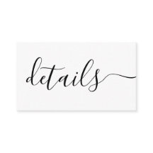 Svarta och vita bröllopsdetaljer anpassade