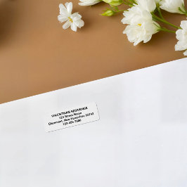 Svarta och vita bröllopsreturadressetiketter returadress etikett