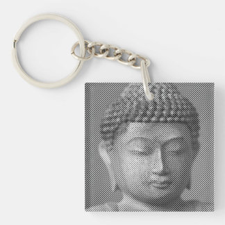 Svarta och vita Buddha Ansikte-statyn, bildad av L