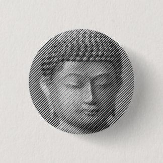 Svarta och vita Buddha Ansikte-statyn, bildad av L Knapp