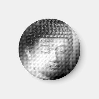 Svarta och vita Buddha Ansikte-statyn, bildad av L Magnet
