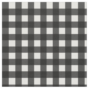 Svarta och vita Buffalo Gingham Plaid Mönster Tyg