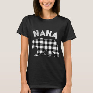 Svarta och vita Buffalo Play Nana Bear-jul T Shirt