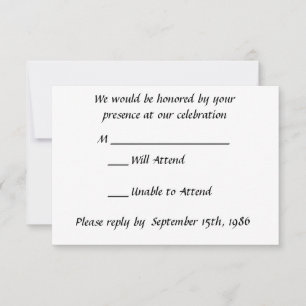 Svarta och vita Calla Liljor RSVP OSA Kort