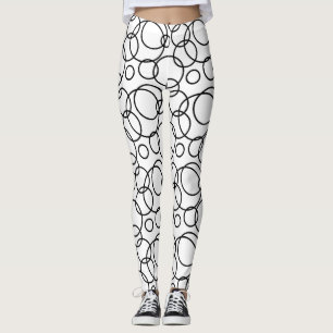 Svarta och vita cirklar leggings