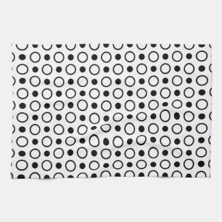 Svarta och vita cirklar och Polka dots Kökshandduk