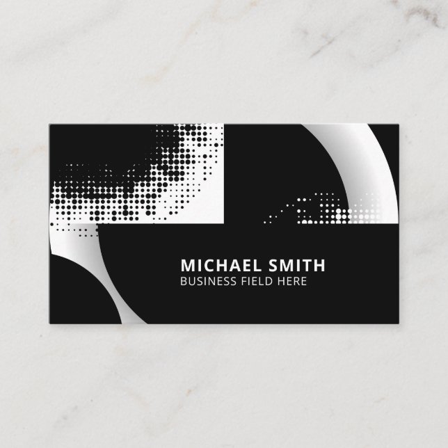 Svarta och vita cirklar, punkter visitkort (Framsida)
