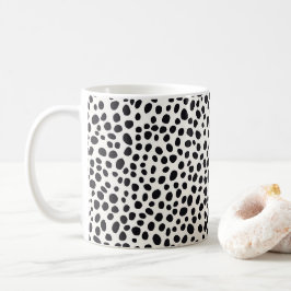 Svarta och vita Dalmatien Abstrakt Mönster Kaffemugg
