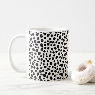 Svarta och vita Dalmatien Abstrakt Mönster Kaffemugg