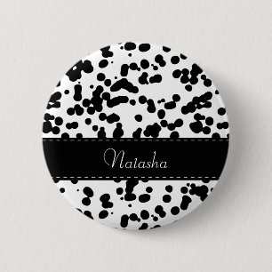 Svarta och vita Dalmatiska fläckar Knapp