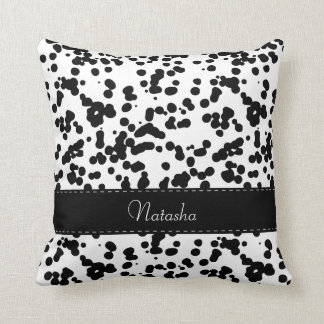 Svarta och vita Dalmatiska fläckar Kudde