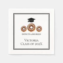 Svarta och vita donuts och grader Grad Party